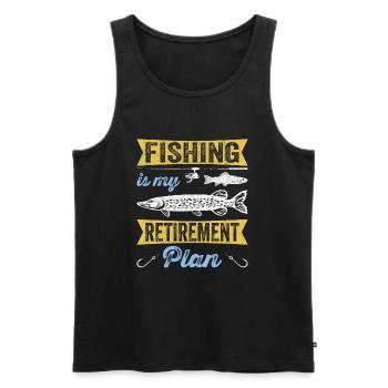 Fishing Is My Retirement Plan Sportfischer Angler - Men's Premium Organic Tank Top - black - Front - AI Model Male 178 light (178cm)