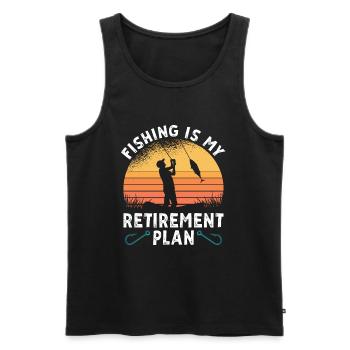 Fishing Is My Retirement Plan Sportfischer Angler - Men's Premium Organic Tank Top - black - Front - AI Model Male 178 light (178cm)