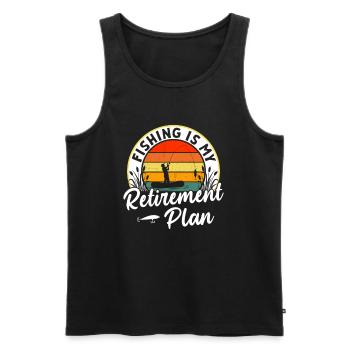 Fishing Is My Retirement Plan Sportfischer Angler - Men's Premium Organic Tank Top - black - Front - AI Model Male 178 light (178cm)