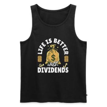 Life is better with Dividends Dividenden Investor - Men's Premium Organic Tank Top - black - Front - Michal (187cm)