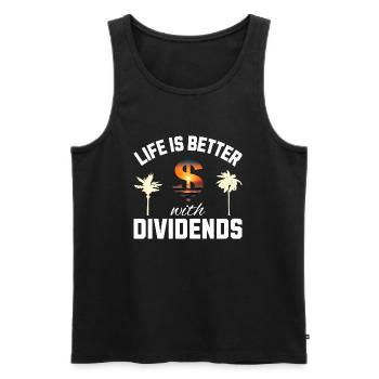 Life is better with Dividends Dividenden Investor - Men's Premium Organic Tank Top - black - Front - Michal (187cm)