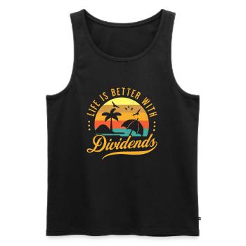 Life is better with Dividends Dividenden Investor - Men's Premium Organic Tank Top - black - Front - Michal (187cm)
