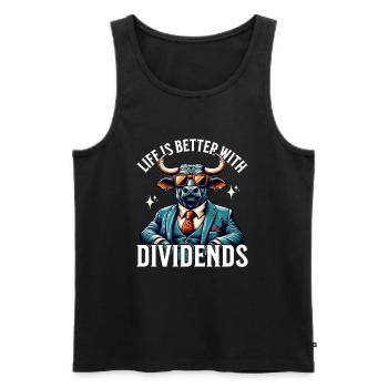 Life is better with Dividends Dividenden Investor - Men's Premium Organic Tank Top - black - Front - Michal (187cm)
