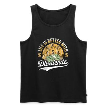 Life is better with Dividends Dividenden Investor - Men's Premium Organic Tank Top - black - Front - Michal (187cm)