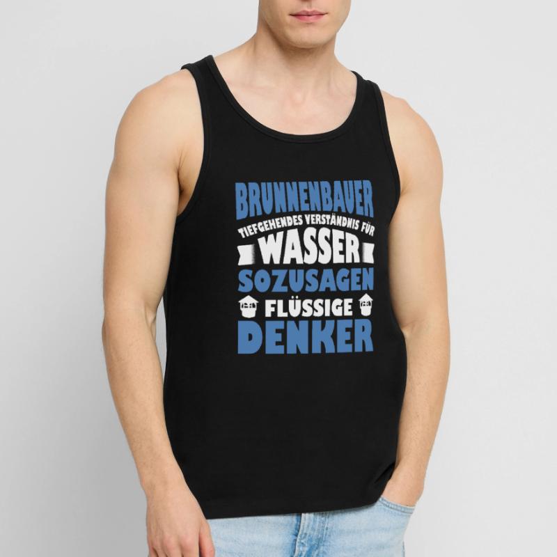 Fountain Builder Saying Liquid Thinkers Men's Premium Organic Tank Top