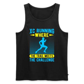 Cadeau de course XC drôle XC Runner Edition - Débardeur bio Premium Homme - noir - Devant - AI Model Male 178 light (178cm)