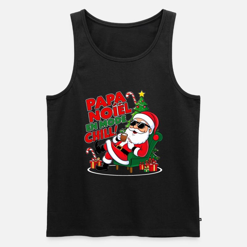 Der Weihnachtsmann im Chill-Modus - Männer Premium Bio Tank Top - Schwarz
