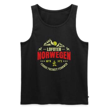 Norway Gift Souvenir Norge Norway Lofoten - Men's Premium Organic Tank Top - black - Front - Michal (187cm)