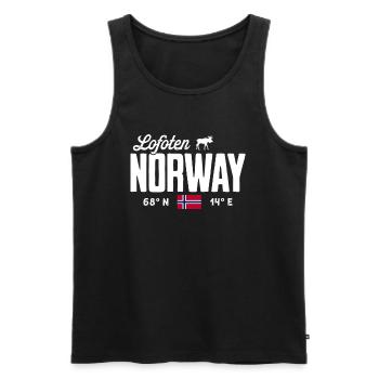 Norway Souvenir Scandinavia Norway Lofoten - Men's Premium Organic Tank Top - black - Front - Michal (187cm)