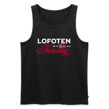 Norway Souvenir Scandinavia Norway Lofoten - Men's Premium Organic Tank Top - black - Front - Michal (187cm)
