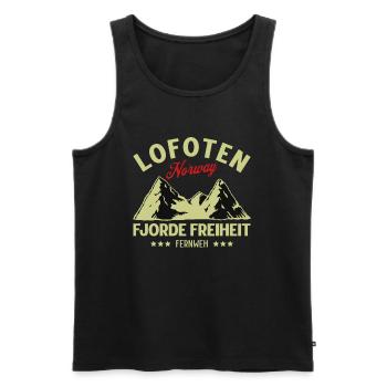Norvège Souvenir Norvège Norvège Lofoten - Débardeur bio Premium Homme - noir - Devant - Michal (187cm)