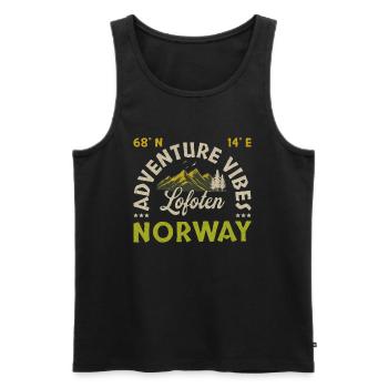 Norway Souvenir Scandinavia Norway Lofoten - Men's Premium Organic Tank Top - black - Front - Michal (187cm)