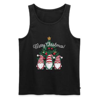 Adorable et Enchanté Gnome Noël - Débardeur bio Premium Homme - noir - Devant - Michal (187cm)