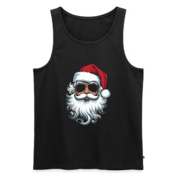 Elegant Santa Hat Beard and Shades - Men's Premium Organic Tank Top - black - Front - AI Model Male 178 light (178cm)