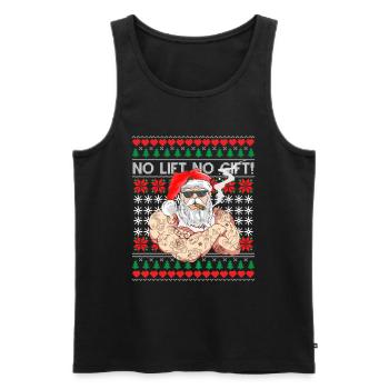Bad Santa Claus Ugly Christmas Sweater No Lift No Gift - Men's Premium Organic Tank Top - black - Front - AI Model Male 178 light (178cm)