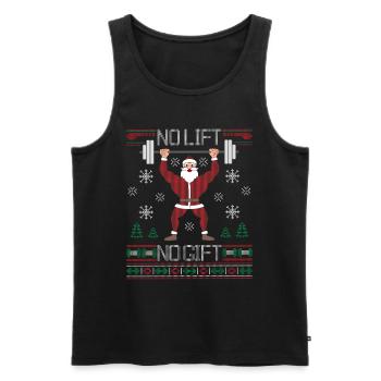 Bad Santa Claus Ugly Christmas Sweater No Lift No Gift - Men's Premium Organic Tank Top - black - Front - AI Model Male 178 light (178cm)