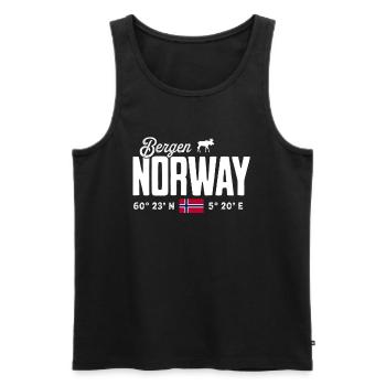 Norway Norway Norge Scandinavia Bergen - Men's Premium Organic Tank Top - black - Front - AI Model Male 178 light (178cm)
