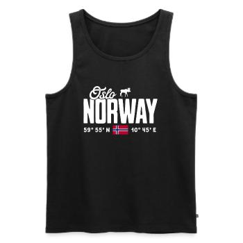 Norway Norway Norge Scandinavia Oslo - Men's Premium Organic Tank Top - black - Front - AI Model Male 178 light (178cm)