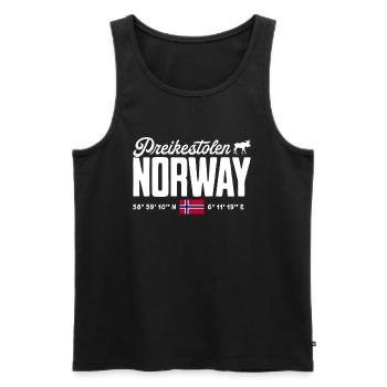 Norway Norway Norge Scandinavia Pulpit Rock - Men's Premium Organic Tank Top - black - Front - Michal (187cm)