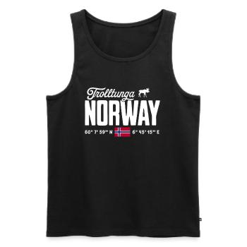 Norway Norway Norge Scandinavia Trolltunga - Men's Premium Organic Tank Top - black - Front - AI Model Male 178 light (178cm)