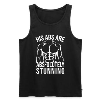 Gym Junkies His ABS ABS-Olutely Calisthenics - Männer Premium Bio Tank Top - Schwarz - Vorne - AI Model Male 178 light (178cm)