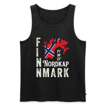Norway Norway Norge Coordinates Finnmark North Cape - Men's Premium Organic Tank Top - black - Front - AI Model Male 178 light (178cm)