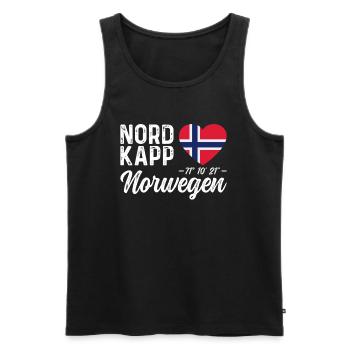 Norway Norway Coordinates Norway flag North Cape - Men's Premium Organic Tank Top - black - Front - AI Model Male 178 light (178cm)