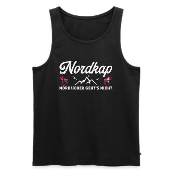 Norwegen Norway Norge Elch Norwegenflagge Nordkap - Männer Premium Bio Tank Top - Schwarz - Vorne - AI Model Male 178 light (178cm)