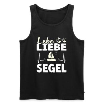 Live Love Sailing Skipper Captain Sailing & Sailing - Men's Premium Organic Tank Top - black - Front - AI Model Male 178 light (178cm)