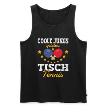 Coole Jungs spielen Tischtennis lustiges Ping Pong - Männer Premium Bio Tank Top - Schwarz - Vorne - AI Model Male 178 light (178cm)