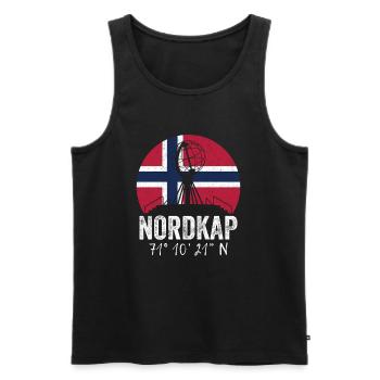 Norway Norway Norge Coordinates North Cape - Men's Premium Organic Tank Top - black - Front - AI Model Male 178 light (178cm)