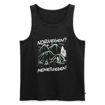 Norway Camping Scandinavia North Cape - Men's Premium Organic Tank Top - black - Front - AI Model Male 178 light (178cm)
