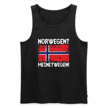 Norway Camping Scandinavia North Cape - Men's Premium Organic Tank Top - black - Front - AI Model Male 178 light (178cm)
