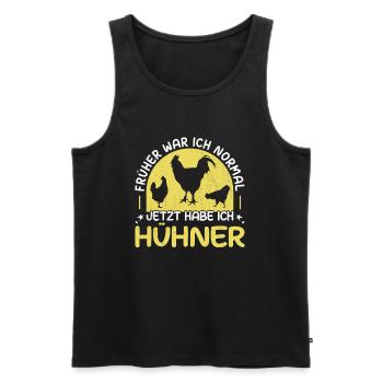 I used to be normal, now I have chickens, chicken - Men's Premium Organic Tank Top - black - Front - AI Model Male 178 light (178cm)