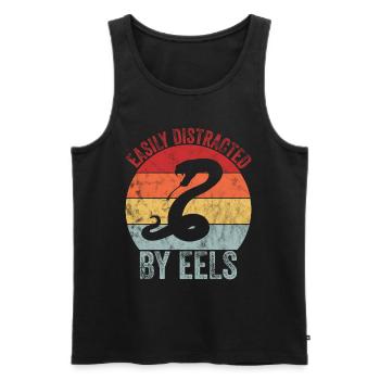 Distracted by eels - Men's Premium Organic Tank Top - black - Front - AI Model Male 178 light (178cm)