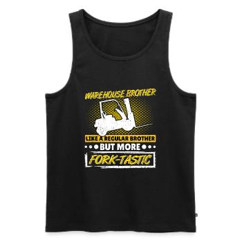 Staplerfahrer Bruder Gabelstapler Fork-Tastic - Männer Premium Bio Tank Top - Schwarz - Vorne - AI Model Male 178 light (178cm)