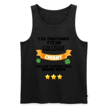 Le Collègue Chiant Qu'on A Tous Aimé Humour Départ - Débardeur bio Premium Homme - noir - Devant - AI Model Male 178 light (178cm)