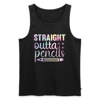Lustiger Zurück Zu Schulkrawatten-regenbogen - Männer Premium Bio Tank Top - Schwarz - Vorne - AI Model Male 178 light (178cm)