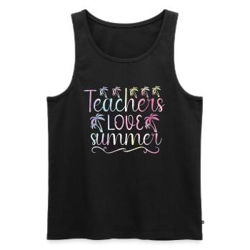 Summer-back To School Bonding Rainbow - Men's Premium Organic Tank Top - black - Front - Michal (187cm)