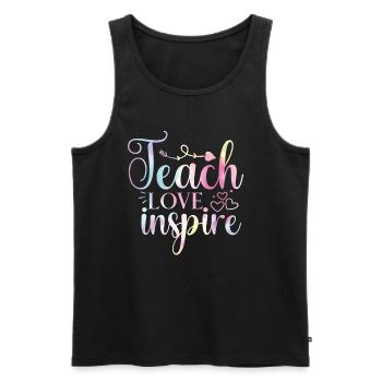 Back to School Tie Inspired - Men's Premium Organic Tank Top - black - Front - AI Model Male 178 light (178cm)