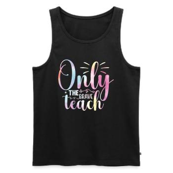 Back To School Tie Rainbow Brave Physical - Men's Premium Organic Tank Top - black - Front - Michal (187cm)