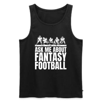 Drôle me poser des questions sur le football Fantasy - Débardeur bio Premium Homme - noir - Devant - Michal (187cm)
