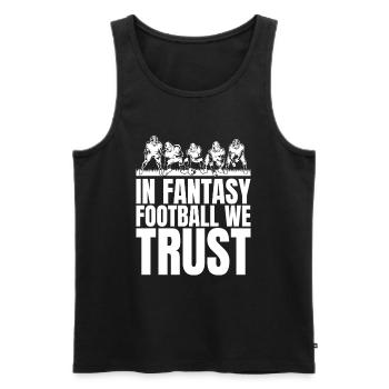 Lustige Herren, denen wir im Fantasy-Fußball - Männer Premium Bio Tank Top - Schwarz - Vorne - Michal (187cm)