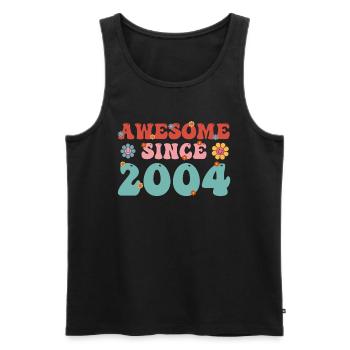 Great since 2004 Groovy Birthday - Men's Premium Organic Tank Top - black - Front - Michal (187cm)