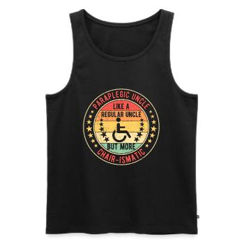 Rollifahrer Rollstuhlfahrer Onkel - Männer Premium Bio Tank Top - Schwarz - Vorne - AI Model Male 178 light (178cm)