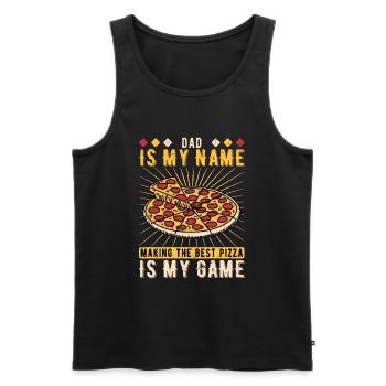 Pizzaïolo Père Pizzaiolo - Débardeur bio Premium Homme - noir - Devant - Michal (187cm)
