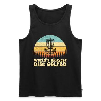 World's Okayest Disc Golfer - Men's Premium Organic Tank Top - black - Front - Michal (187cm)