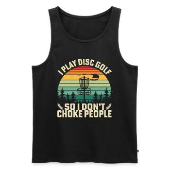 I Play Disc Golf So I Don't Choke People - Männer Premium Bio Tank Top - Schwarz - Vorne - Michal (187cm)