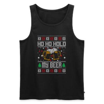Funny Ugly Christmas Sweater Men Ho Ho Hold My - Männer Premium Bio Tank Top - Schwarz - Vorne - AI Model Male 178 light (178cm)