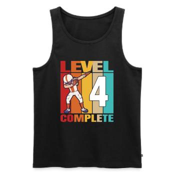 4th Football Birthday Level 4 Complete 4 Years Old - Männer Premium Bio Tank Top - Schwarz - Vorne - AI Model Male 178 light (178cm)
